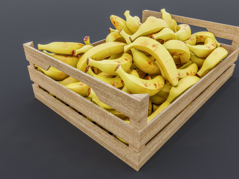 Banana crate Supermarket Grocery store 1 3D-Modell