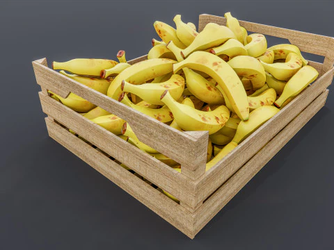 バナナ箱 スーパーマーケット 食料品店 1 3Dモデル
