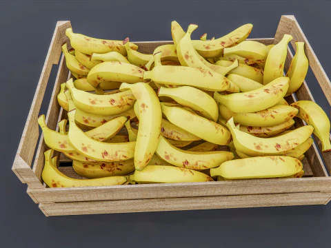 Banana crate Supermarket Grocery store 1 3D Model