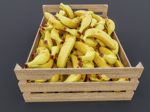 Banana crate Supermarket Grocery store 1 Modelo 3D