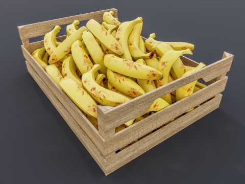 Banana crate Supermarket Grocery store 1 Modelo 3D