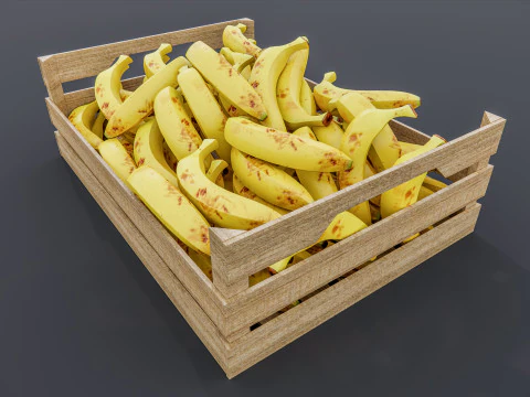 Banana crate Supermarket Grocery store 1 3D Model