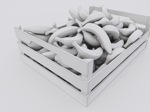 Banana crate Supermarket Grocery store 1 Modelo 3D
