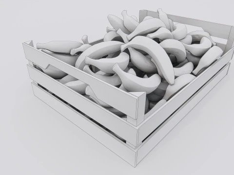 Banana crate Supermarket Grocery store 1 3D Model