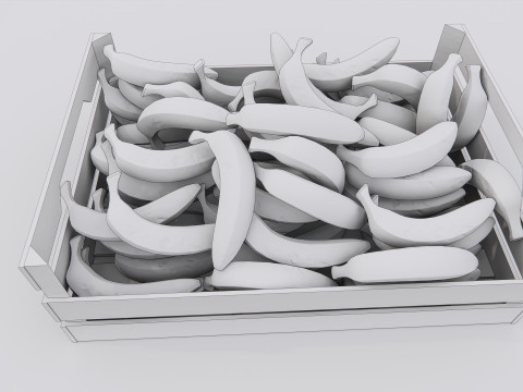Banana crate Supermarket Grocery store 1 Modelo 3D