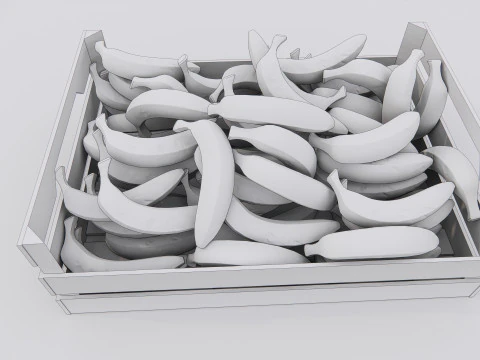 Banana crate Supermarket Grocery store 1 3D Model