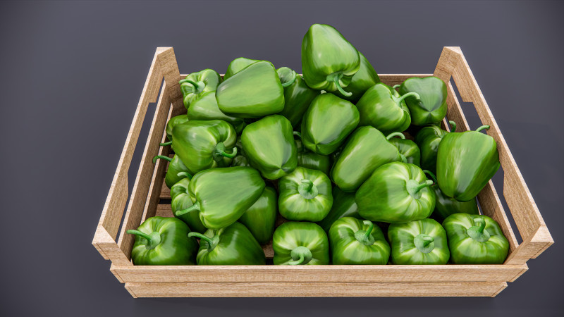 Capsicum crate Supermarket Grocery store Modelo 3D .c4d .max .obj .3ds .fbx .stl .blend 