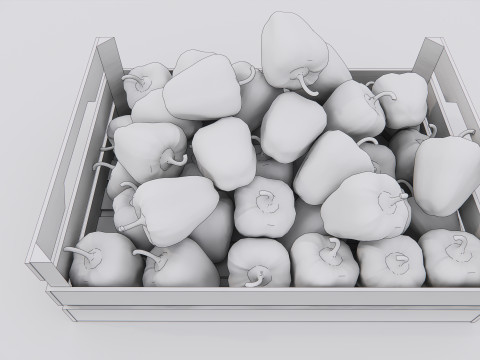 Capsicum crate Supermarket Grocery store Modelo 3D