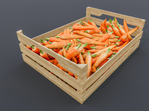 Carrot crate Supermarket Grocery store 3D मॉडल