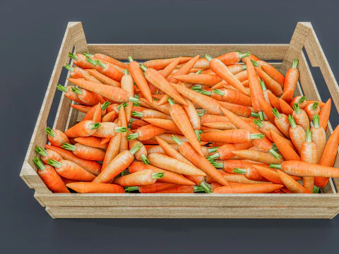 Carrot crate Supermarket Grocery store 3D Model