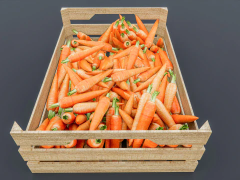 Carrot crate Supermarket Grocery store 3D Model