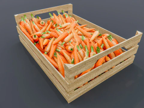 Carrot crate Supermarket Grocery store 3D Model