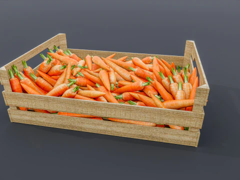 Carrot crate Supermarket Grocery store 3D Model
