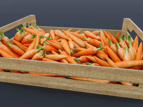 Carrot crate Supermarket Grocery store 3D Model