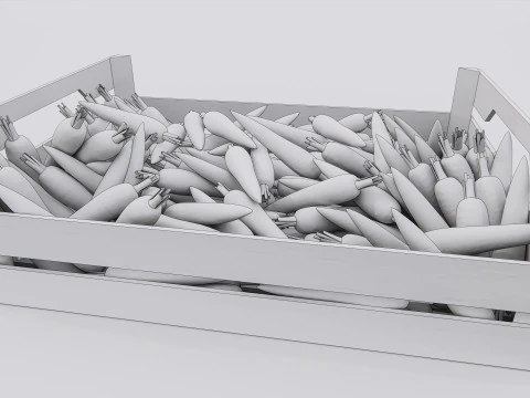 Carrot crate Supermarket Grocery store 3D Model