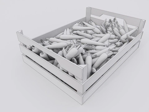 Carrot crate Supermarket Grocery store 3D Model
