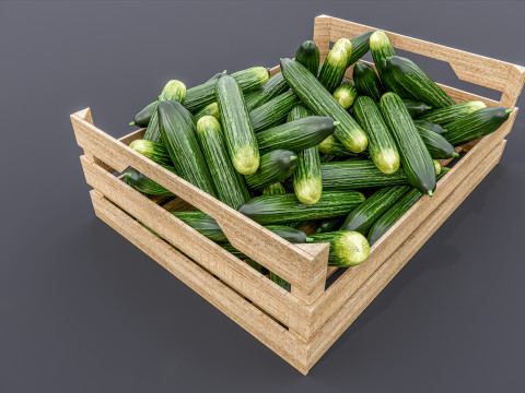 Cucumber crate Supermarket Grocery store 3D-Modell