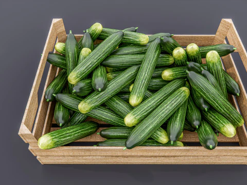 Cucumber crate Supermarket Grocery store 3D Model