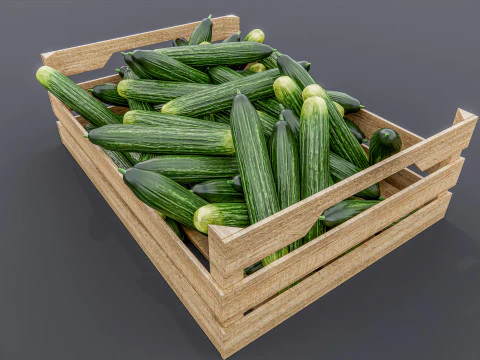 Cucumber crate Supermarket Grocery store 3D Model