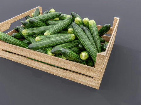 Cucumber crate Supermarket Grocery store 3D Model
