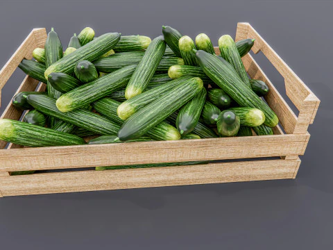 Cucumber crate Supermarket Grocery store 3D Model