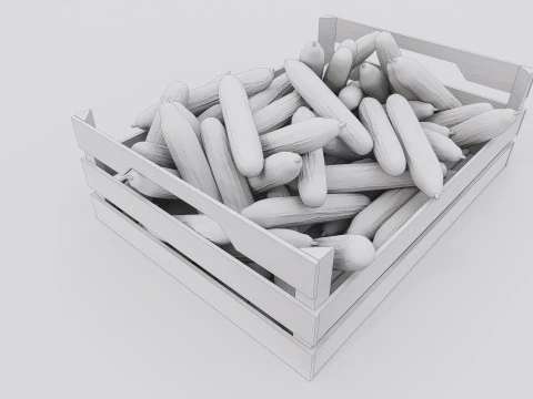 Cucumber crate Supermarket Grocery store 3D Model