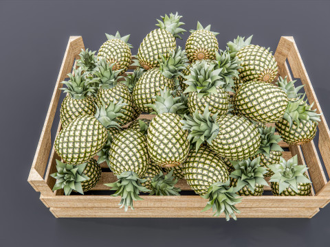 Pineapple crate Supermarket Grocery store Modelo 3D