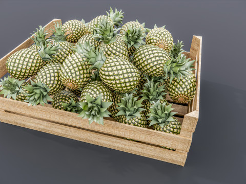 Pineapple crate Supermarket Grocery store Modelo 3D