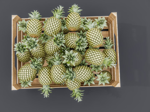 Pineapple crate Supermarket Grocery store Modelo 3D