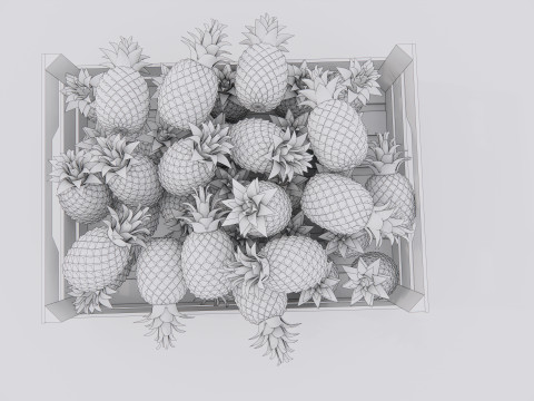 Pineapple crate Supermarket Grocery store Modelo 3D