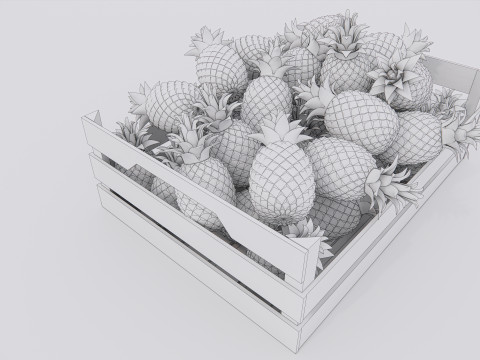 Pineapple crate Supermarket Grocery store Modelo 3D