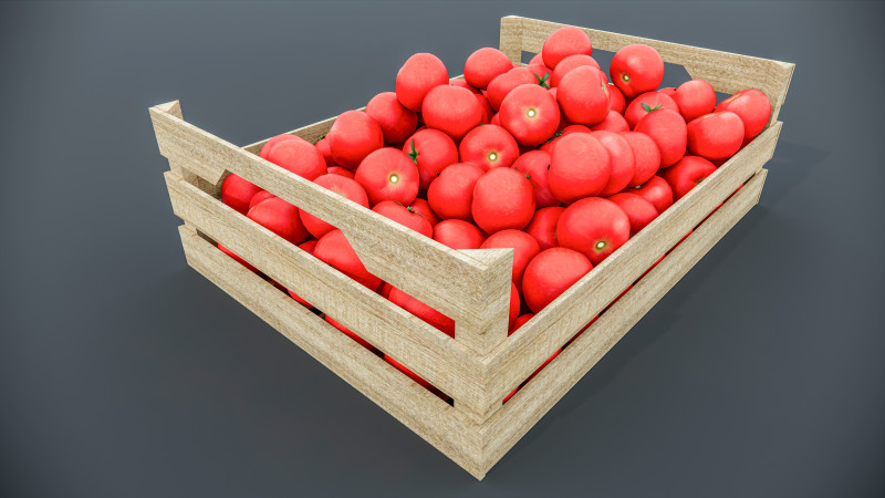 Tometos crate Supermarket Grocery store Modelo 3D .c4d .max .obj .3ds .fbx .stl .blend