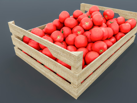 Tometos crate Supermarket Grocery store 3D-Modell