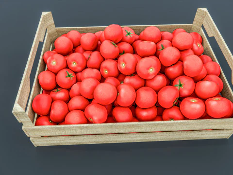 Tometos crate Supermarket Grocery store 3D Model