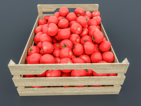 Tometos crate Supermarket Grocery store Modelo 3D
