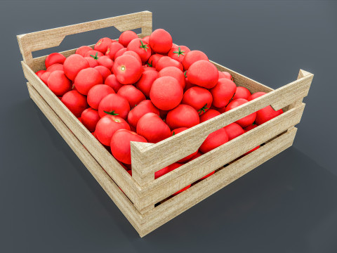 Tometos crate Supermarket Grocery store Modelo 3D