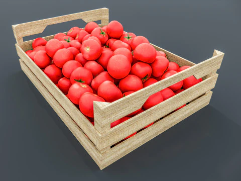 Tometos crate Supermarket Grocery store 3D Model