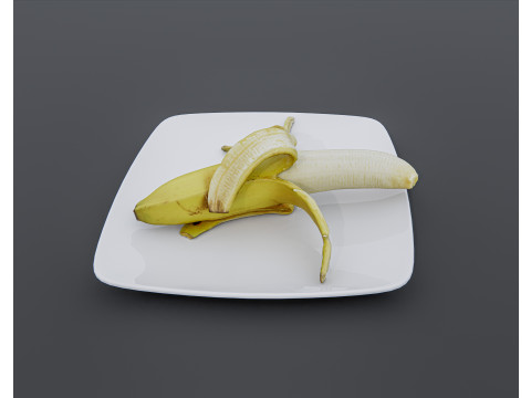 Banana in plate 3D-Modell