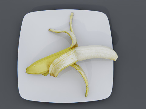 Banana in plate Modelo 3D