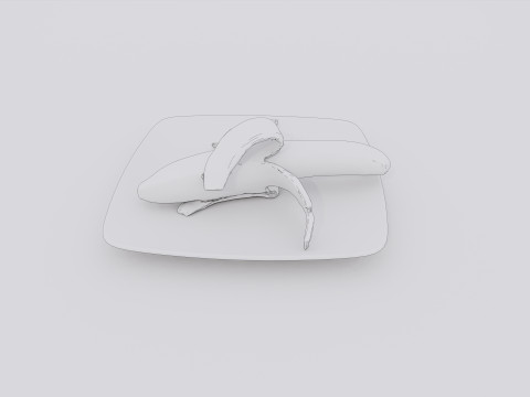 Banana in plate Modelo 3D
