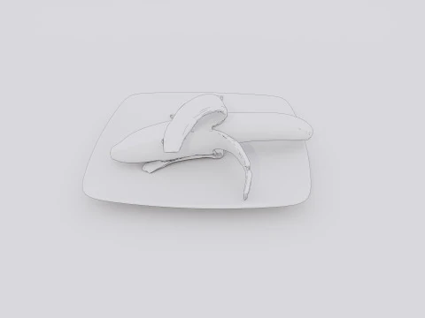 Banana in plate 3D Model