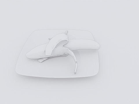 Banana in plate Modelo 3D