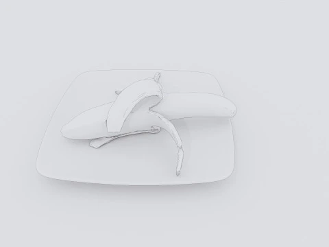 Banana in plate 3D Model
