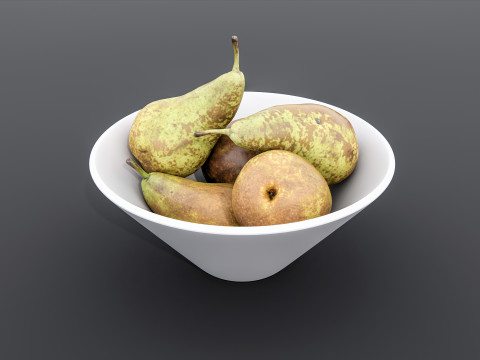 Pears in bowl 3D Model
