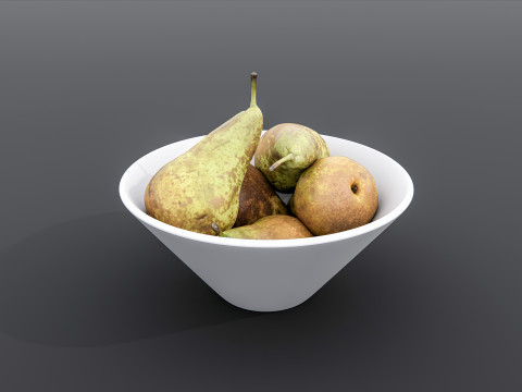 Pears in bowl 3D Model