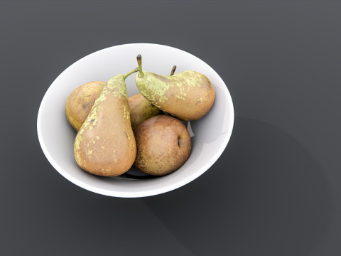 Pears in bowl 3D Model