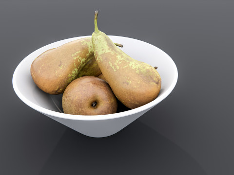 Pears in bowl 3D Model