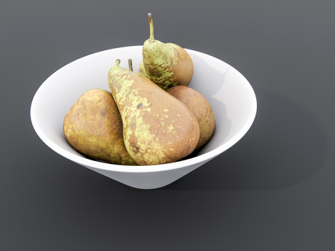 Pears in bowl 3D Model