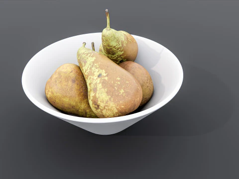 Pears in bowl 3D Model