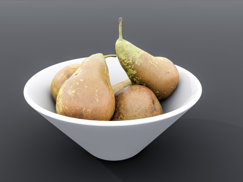 Pears in bowl 3D Model